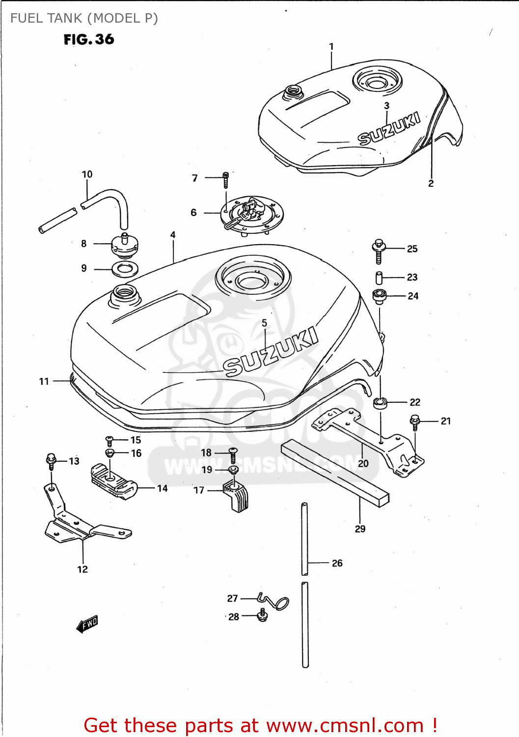 FUEL TANK (MODEL P) GSXR750W 1993 (P) USA (E03)