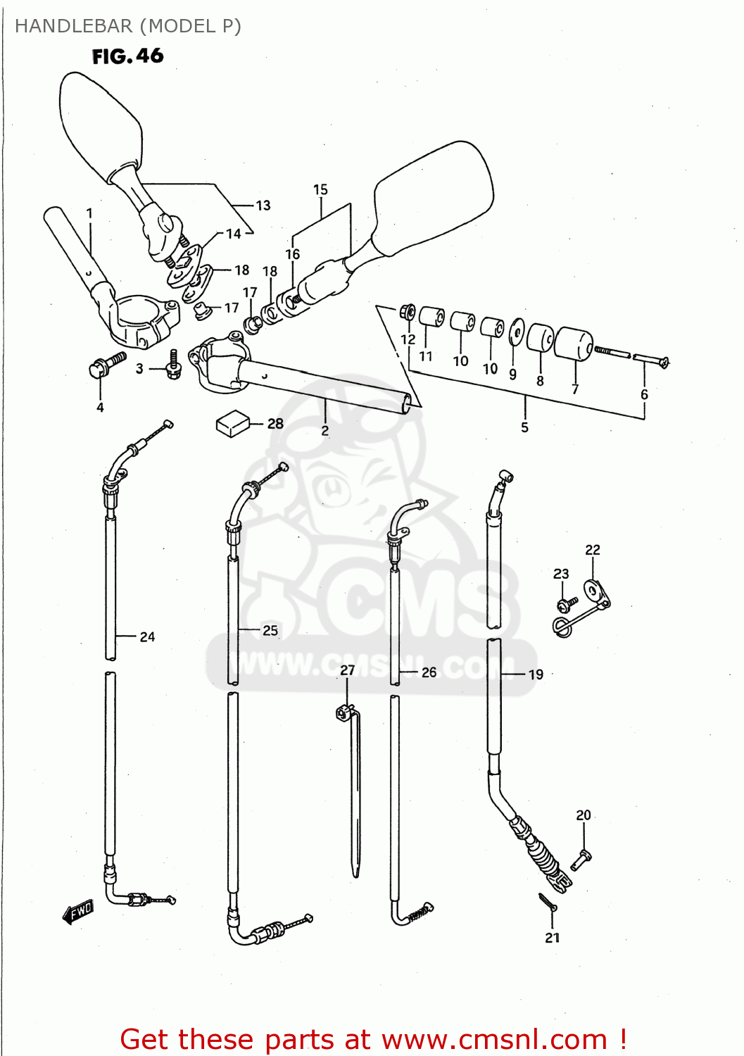 HANDLEBAR (MODEL P) GSXR750W 1993 (P) USA (E03)