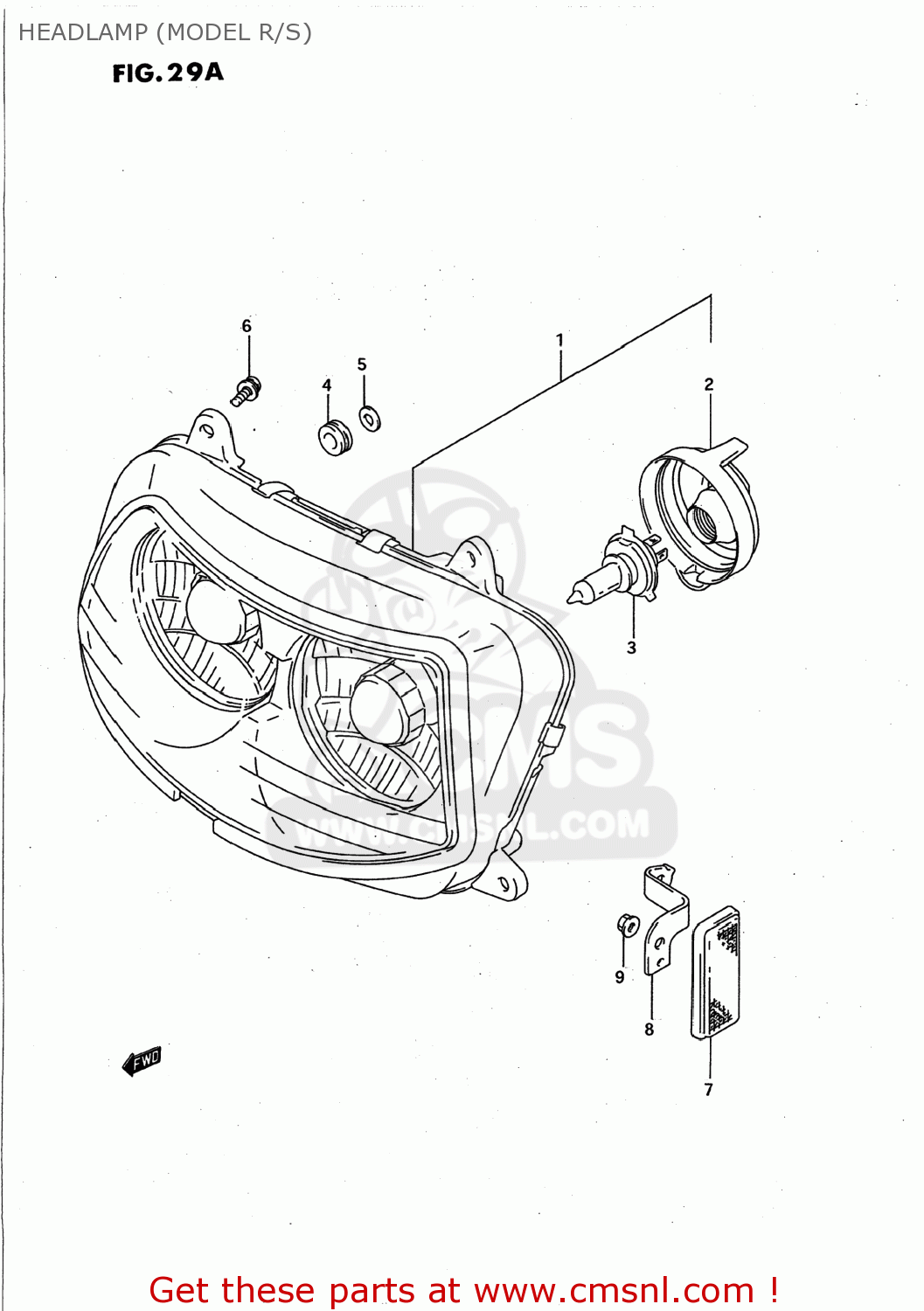 HEADLAMP (MODEL R/S) GSXR750W 1993 (P) USA (E03)