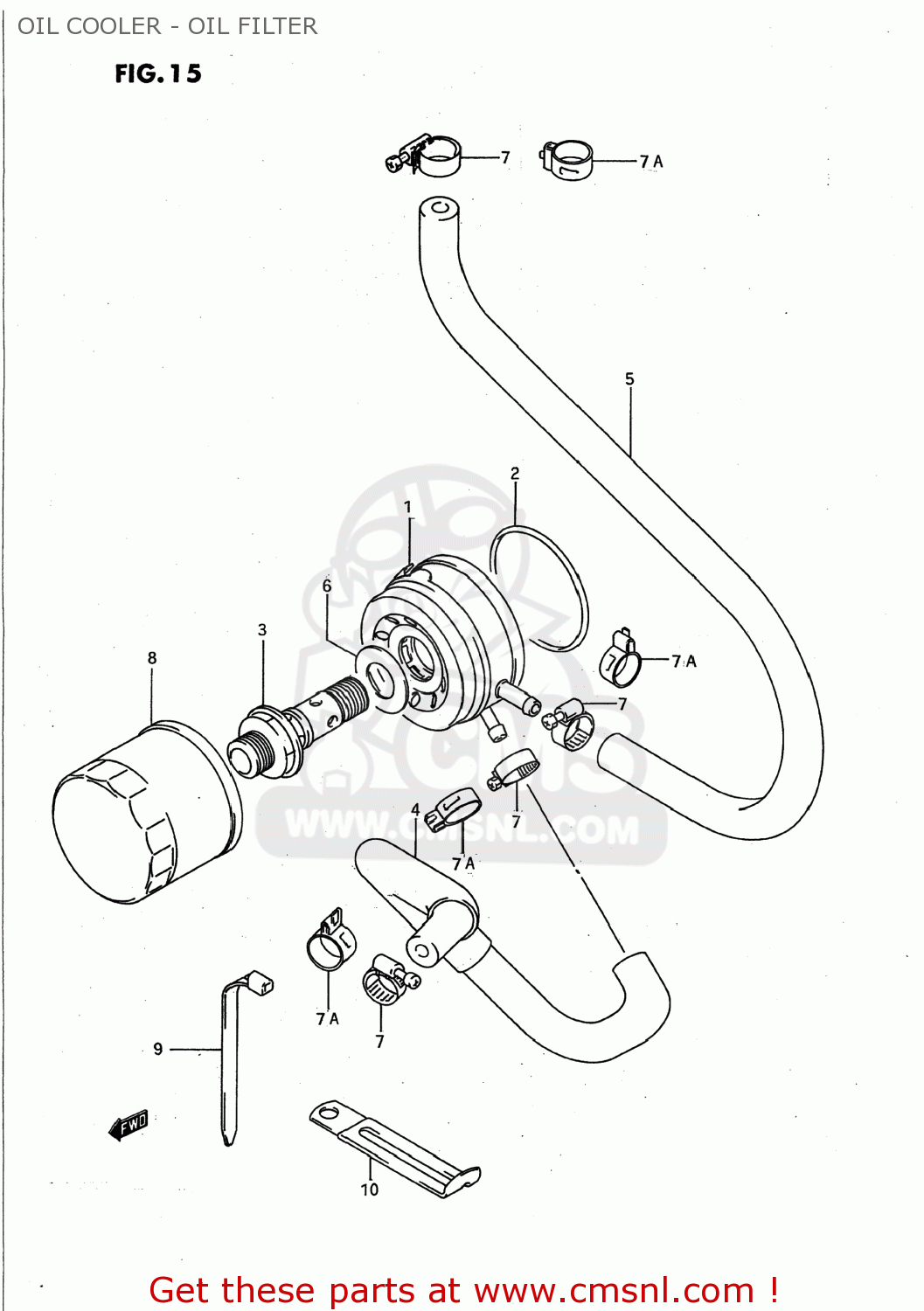 OIL COOLER - OIL FILTER GSXR750W 1993 (P) USA (E03)