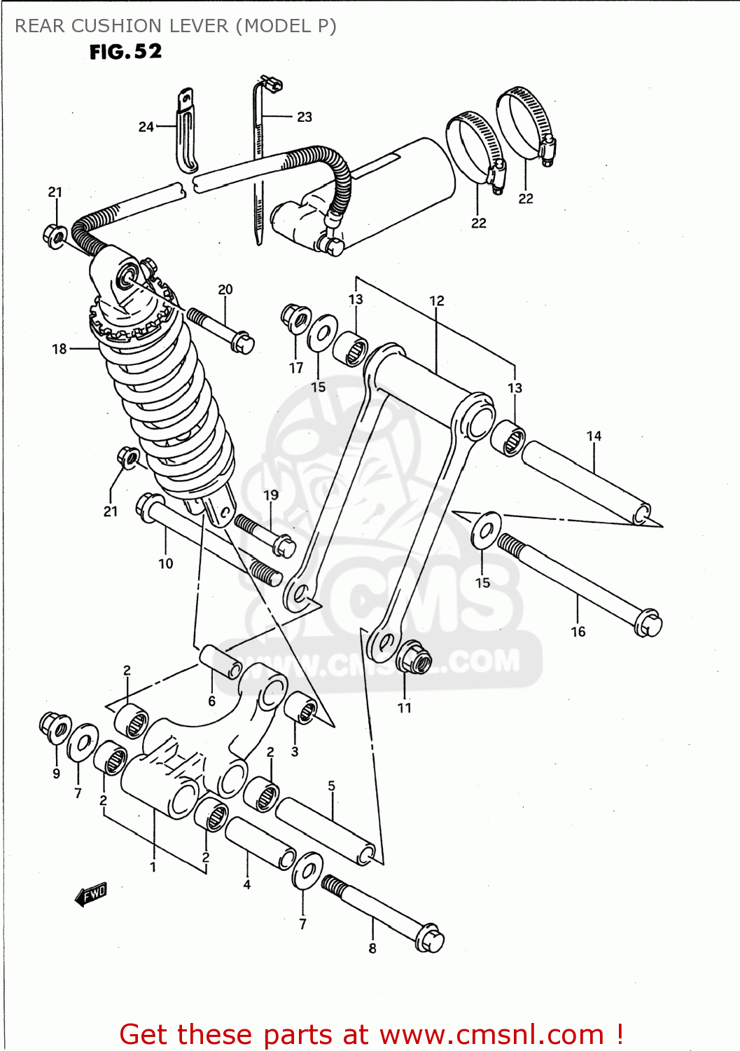 REAR CUSHION LEVER (MODEL P) GSXR750W 1993 (P) USA (E03)
