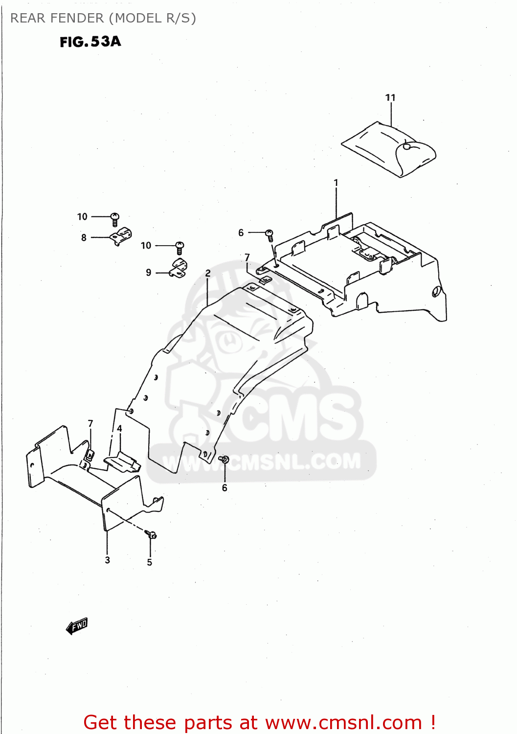 REAR FENDER (MODEL R/S) GSXR750W 1993 (P) USA (E03)