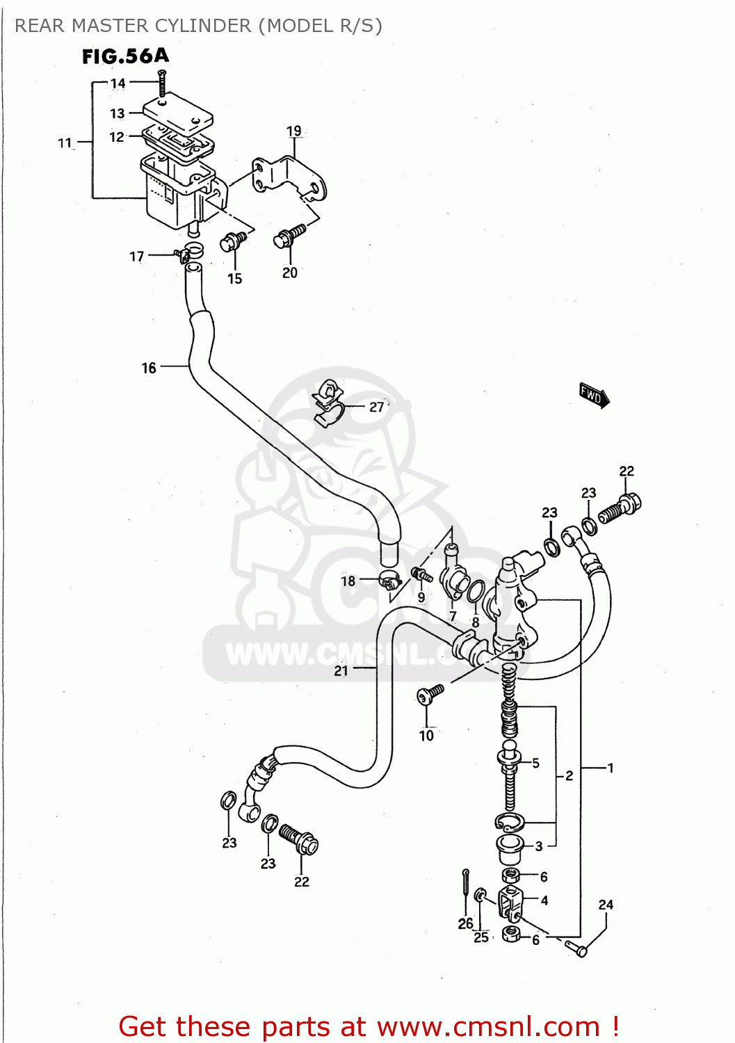 REAR MASTER CYLINDER (MODEL R/S) GSXR750W 1993 (P) USA (E03)