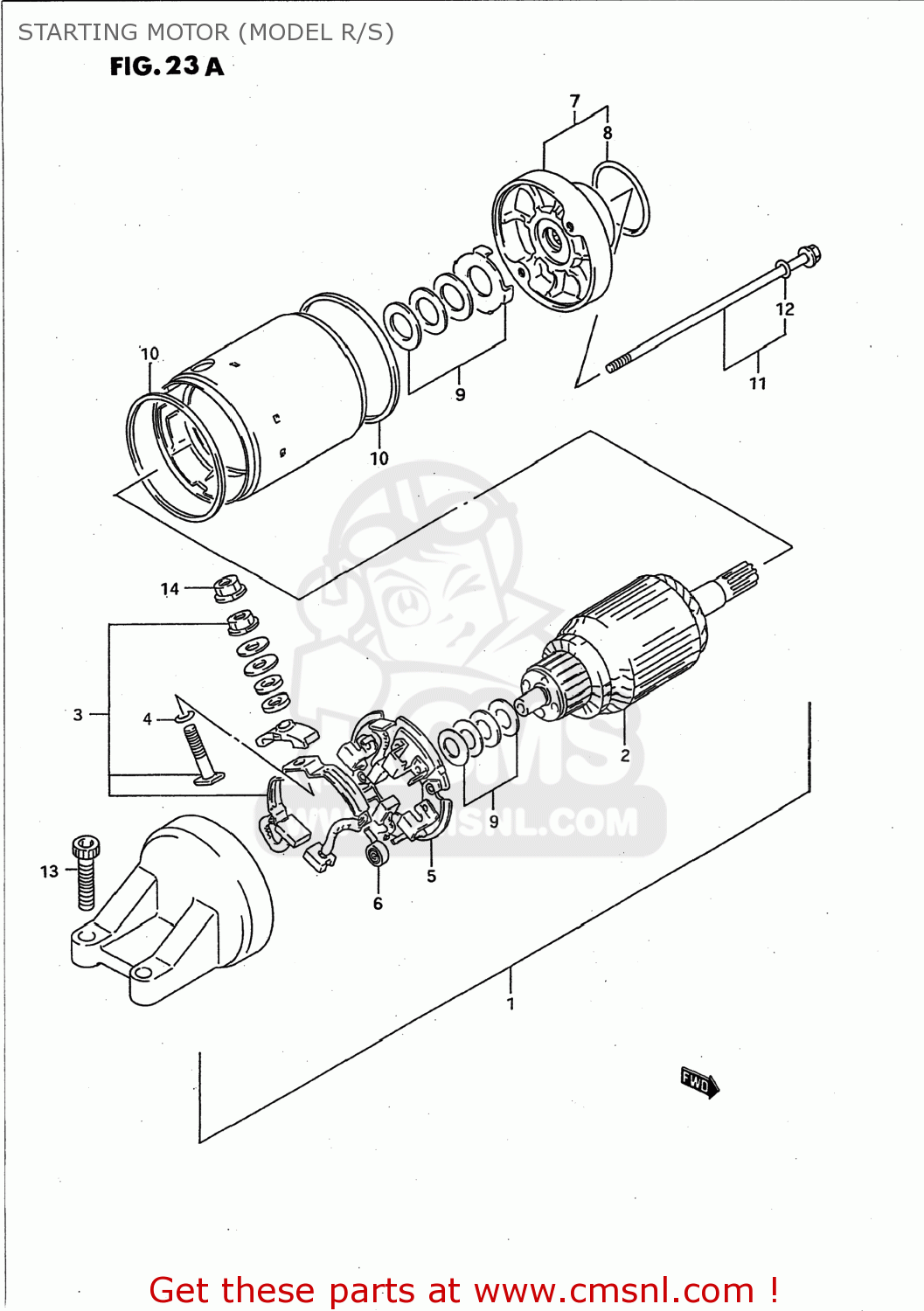 STARTING MOTOR (MODEL R/S) GSXR750W 1993 (P) USA (E03)