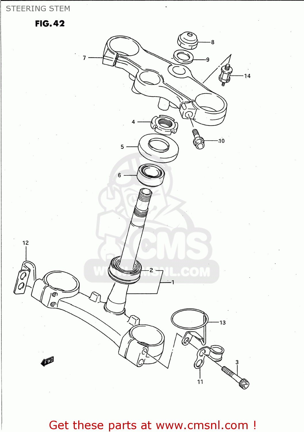 STEERING STEM GSXR750W 1993 (P) USA (E03)