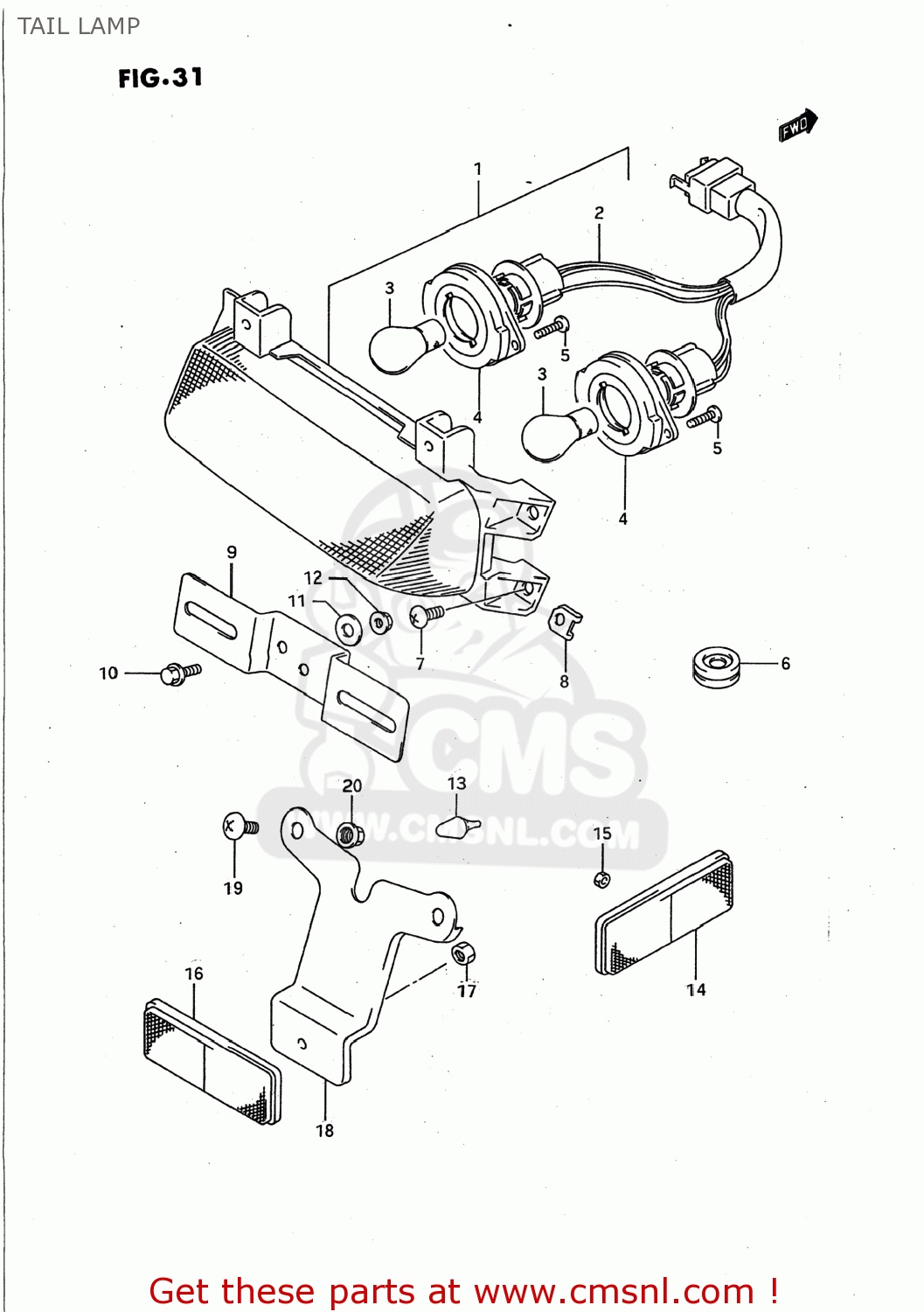 TAIL LAMP GSXR750W 1993 (P) USA (E03)