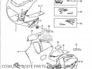 COWLING BODY PARTS (MODEL S M18) - GSXR750W 1993 (P) USA (E03)