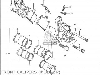 FRONT CALIPERS (MODEL P) - GSXR750W 1993 (P) USA (E03)