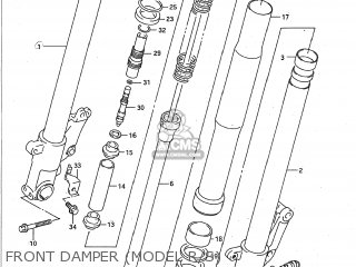 FRONT DAMPER (MODEL R/S) - GSXR750W 1993 (P) USA (E03)