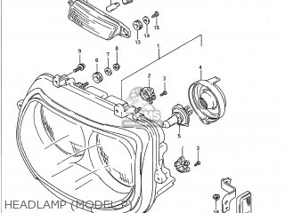 HEADLAMP (MODEL P) - GSXR750W 1993 (P) USA (E03)