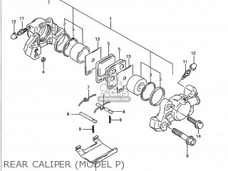 REAR CALIPER (MODEL P) - GSXR750W 1993 (P) USA (E03)