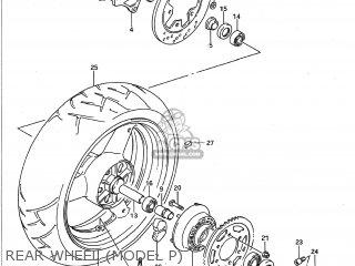 REAR WHEEL (MODEL P) - GSXR750W 1993 (P) USA (E03)