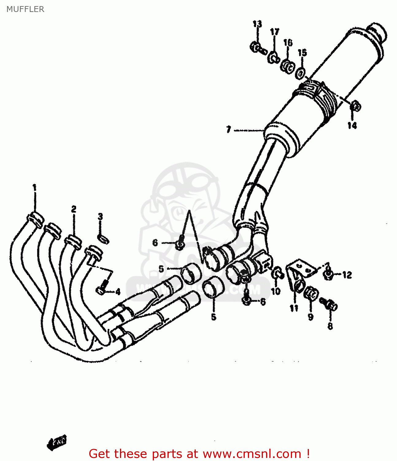 MUFFLER GSXR750W 1994 (R) (E01 E02 E04 E18 E22 E24 E25 E34 E39)