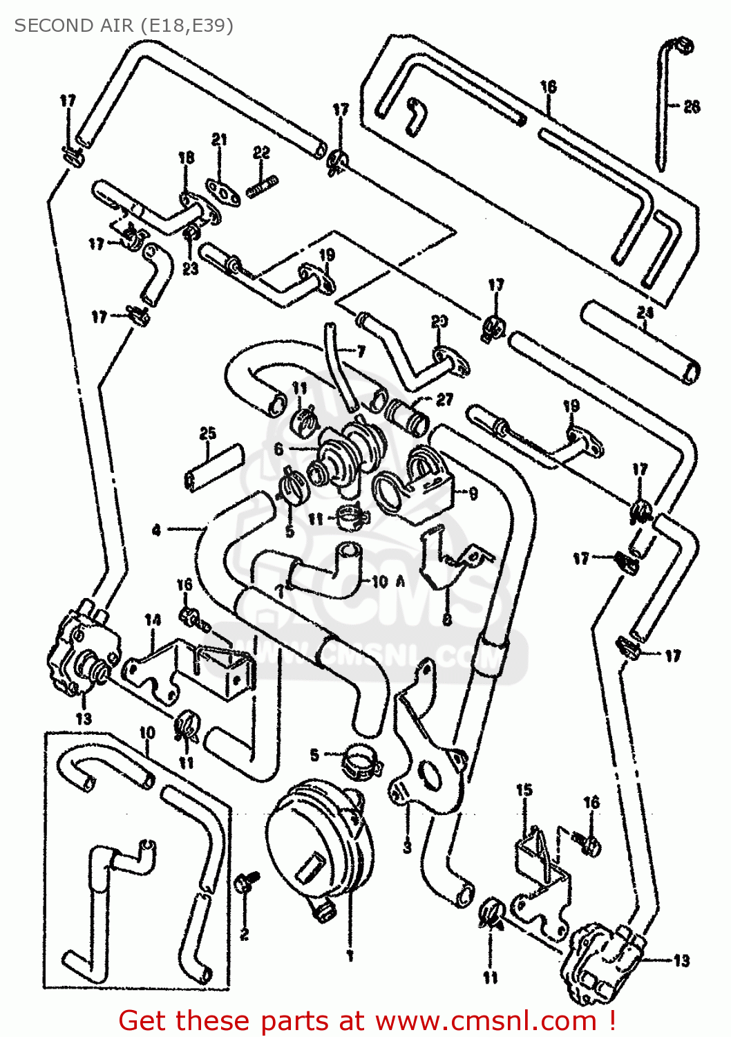 SECOND AIR (E18,E39) GSXR750W 1994 (R) (E01 E02 E04 E18 E22 E24 E25 E34 E39)