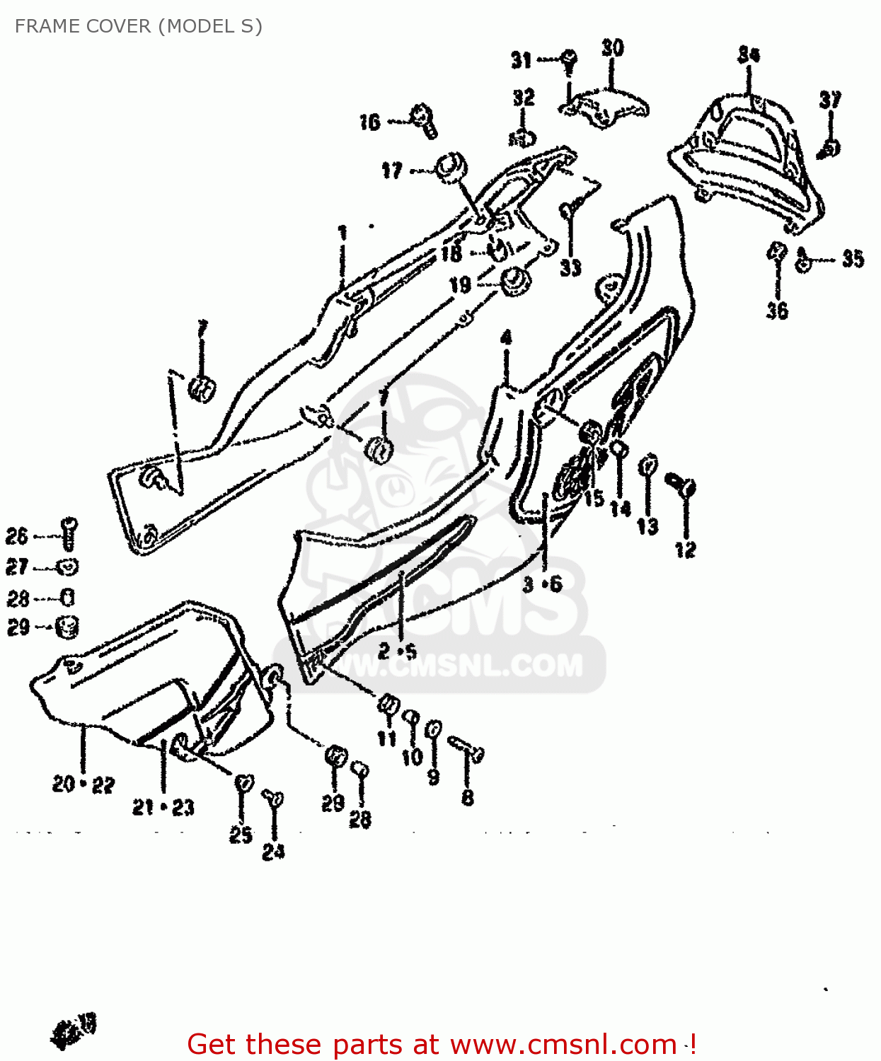 FRAME COVER (MODEL S) GSXR750W 1994 (R) (E01 E02 E04 E18 E22 E24 E25 E34 E39)
