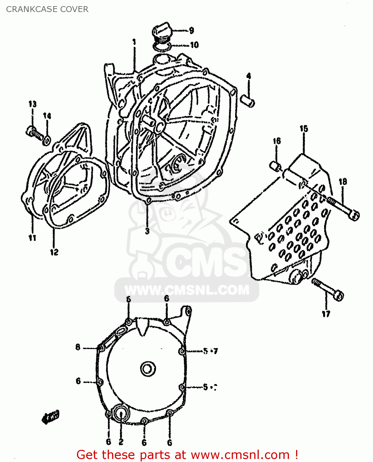 CRANKCASE COVER GSXR750W 1994 (R) (E01 E02 E04 E18 E22 E24 E25 E34 E39)