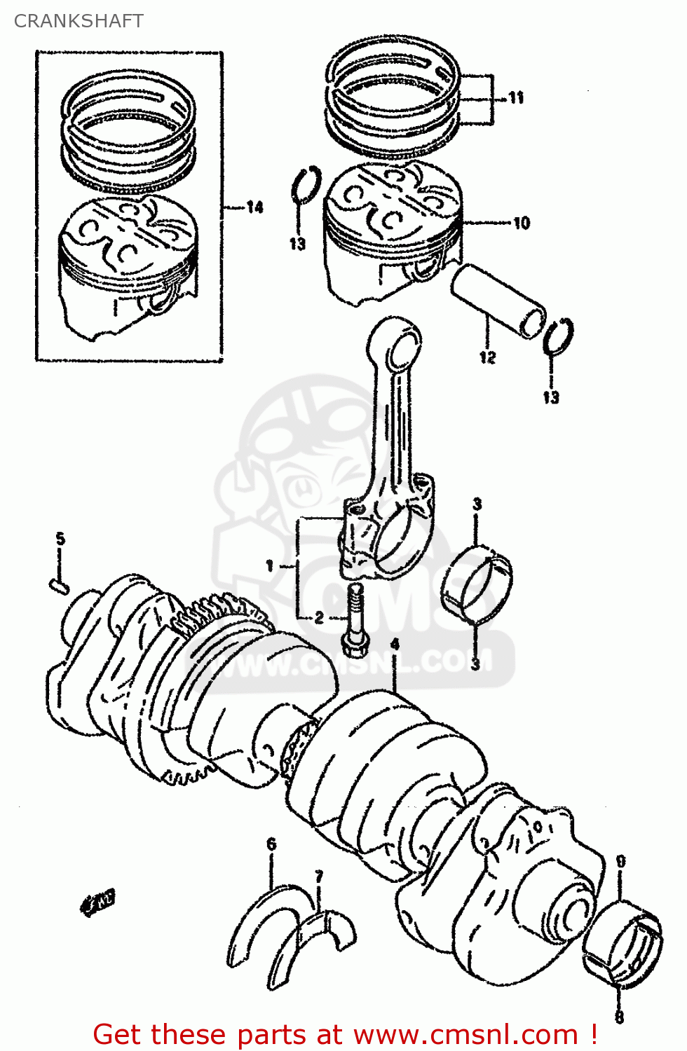 CRANKSHAFT GSXR750W 1994 (R) (E01 E02 E04 E18 E22 E24 E25 E34 E39)