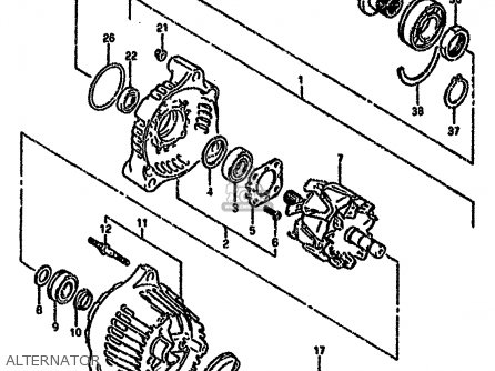 ALTERNATOR - GSXR750W 1994 (R) (E01 E02 E04 E18 E22 E24 E25 E34 E39)