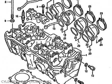 CYLINDER HEAD (MODEL R/S) - GSXR750W 1994 (R) (E01 E02 E04 E18 E22 E24 E25 E34 E39)