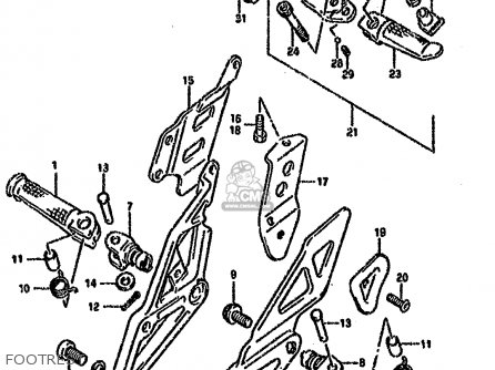 FOOTREST - GSXR750W 1994 (R) (E01 E02 E04 E18 E22 E24 E25 E34 E39)