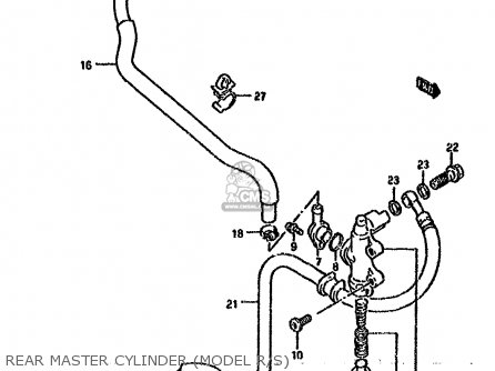 REAR MASTER CYLINDER (MODEL R/S) - GSXR750W 1994 (R) (E01 E02 E04 E18 E22 E24 E25 E34 E39)