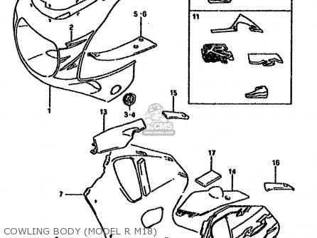 COWLING BODY (MODEL R M18) - GSXR750W 1994 (R) (E01 E02 E04 E18 E22 E24 E25 E34 E39)