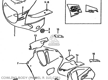 COWLING BODY (MODEL R 1UJ,C3R) - GSXR750W 1994 (R) (E01 E02 E04 E18 E22 E24 E25 E34 E39)