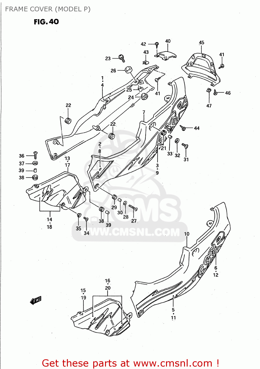 FRAME COVER (MODEL P) GSXR750W 1994 (R) USA (E03)
