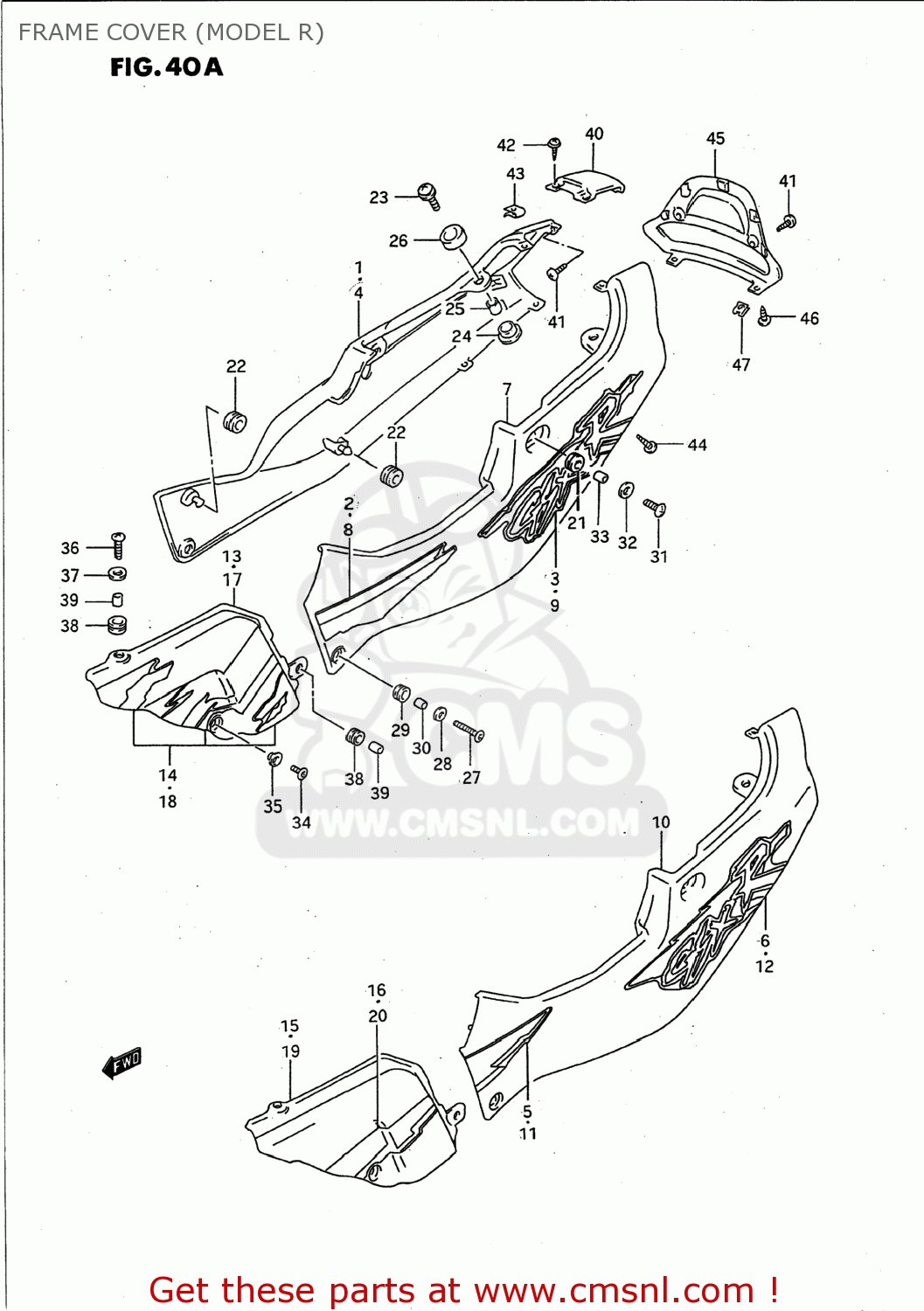 FRAME COVER (MODEL R) GSXR750W 1994 (R) USA (E03)