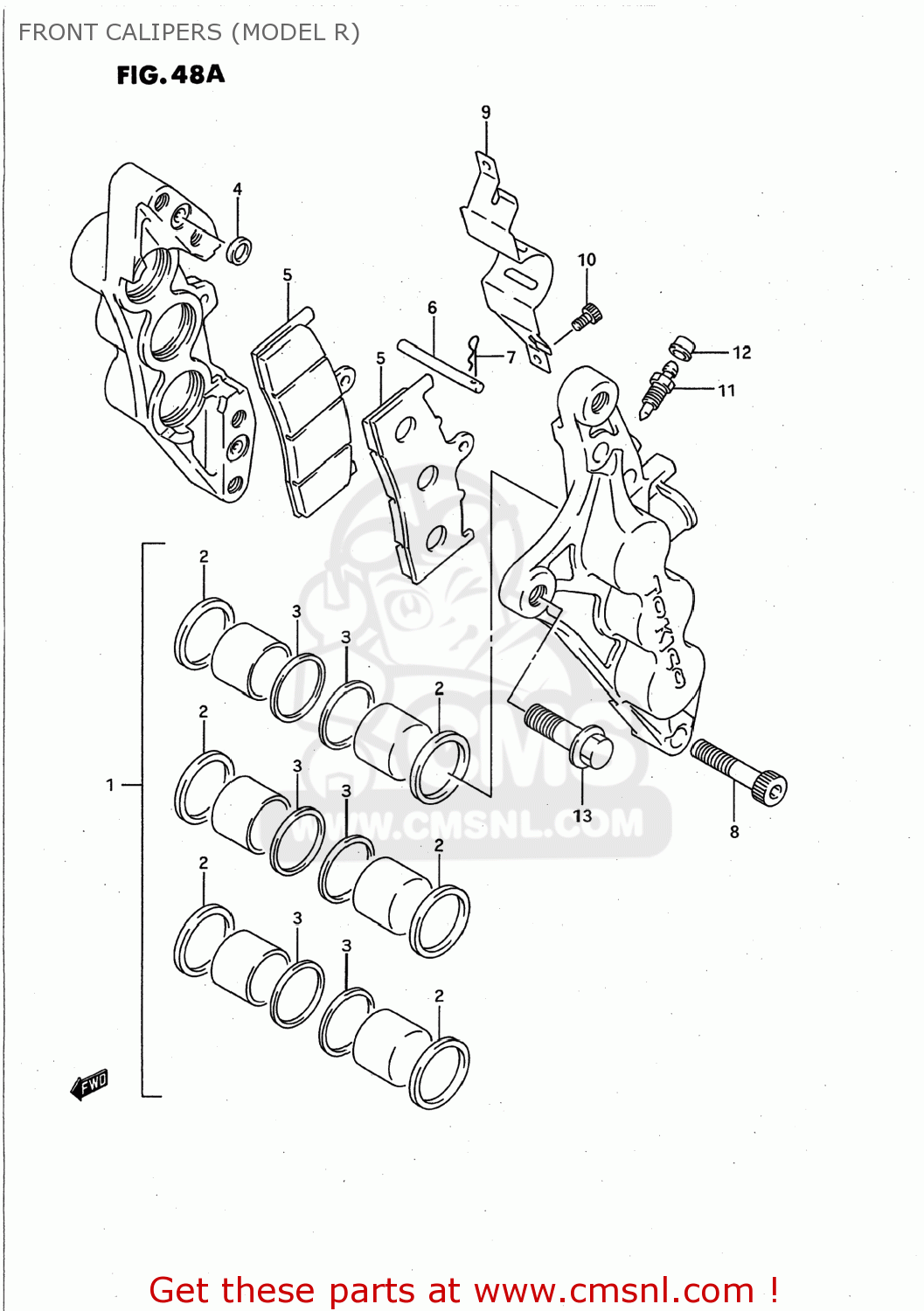 FRONT CALIPERS (MODEL R) GSXR750W 1994 (R) USA (E03)