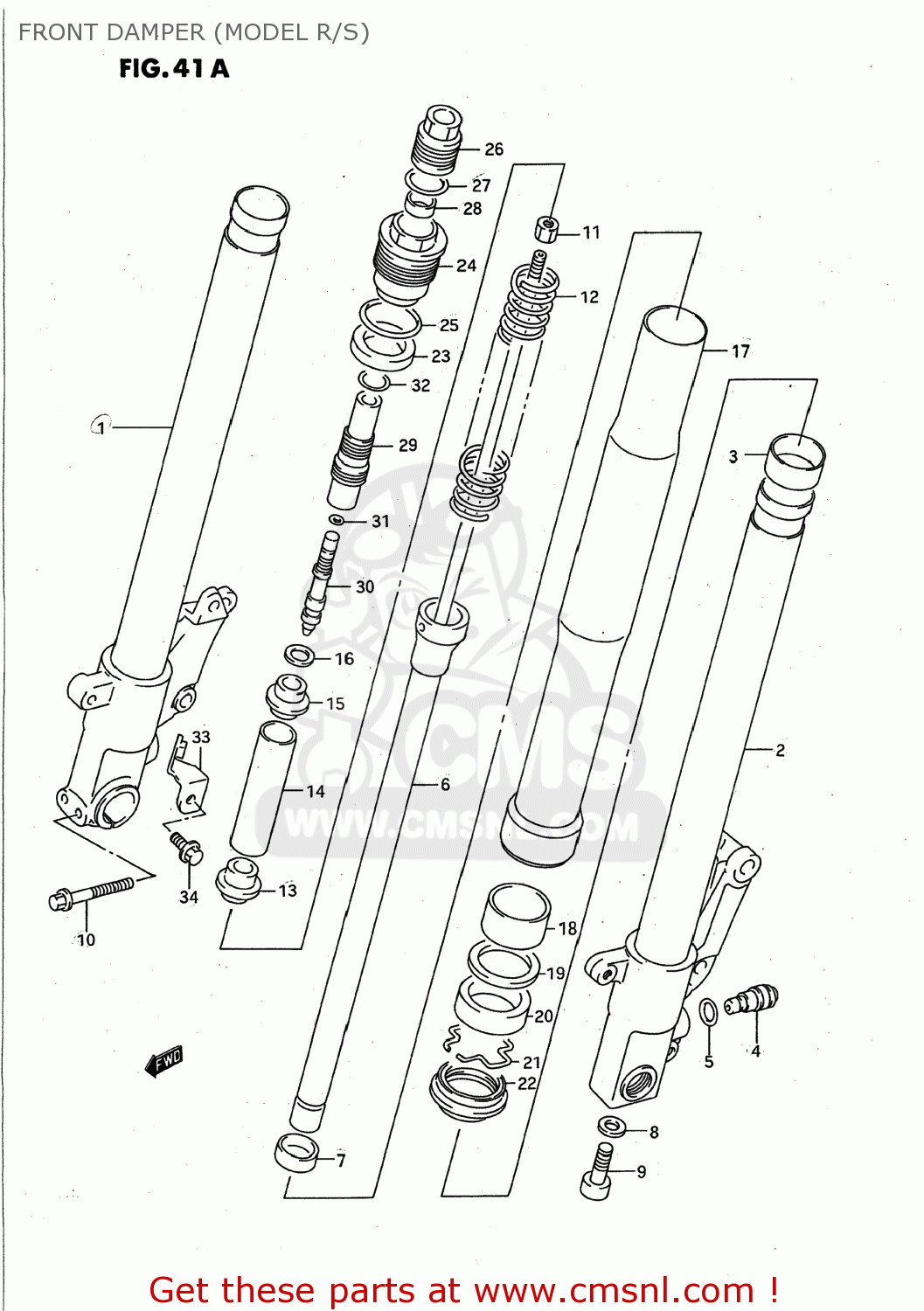 FRONT DAMPER (MODEL R/S) GSXR750W 1994 (R) USA (E03)