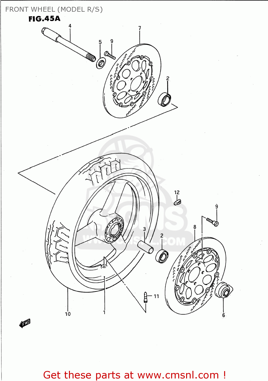 FRONT WHEEL (MODEL R/S) GSXR750W 1994 (R) USA (E03)