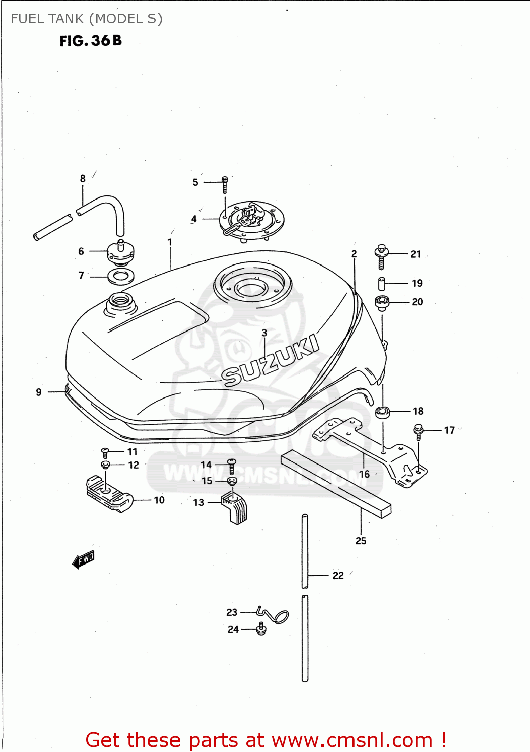 FUEL TANK (MODEL S) GSXR750W 1994 (R) USA (E03)