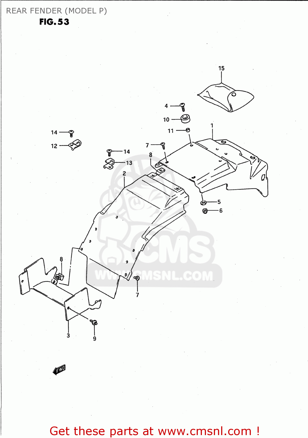REAR FENDER (MODEL P) GSXR750W 1994 (R) USA (E03)
