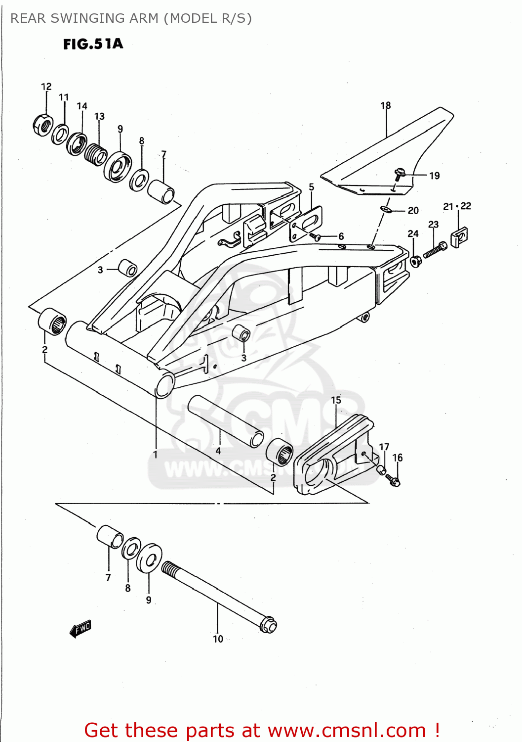 REAR SWINGING ARM (MODEL R/S) GSXR750W 1994 (R) USA (E03)