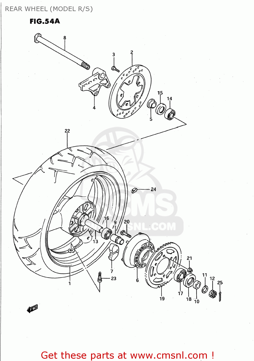 REAR WHEEL (MODEL R/S) GSXR750W 1994 (R) USA (E03)