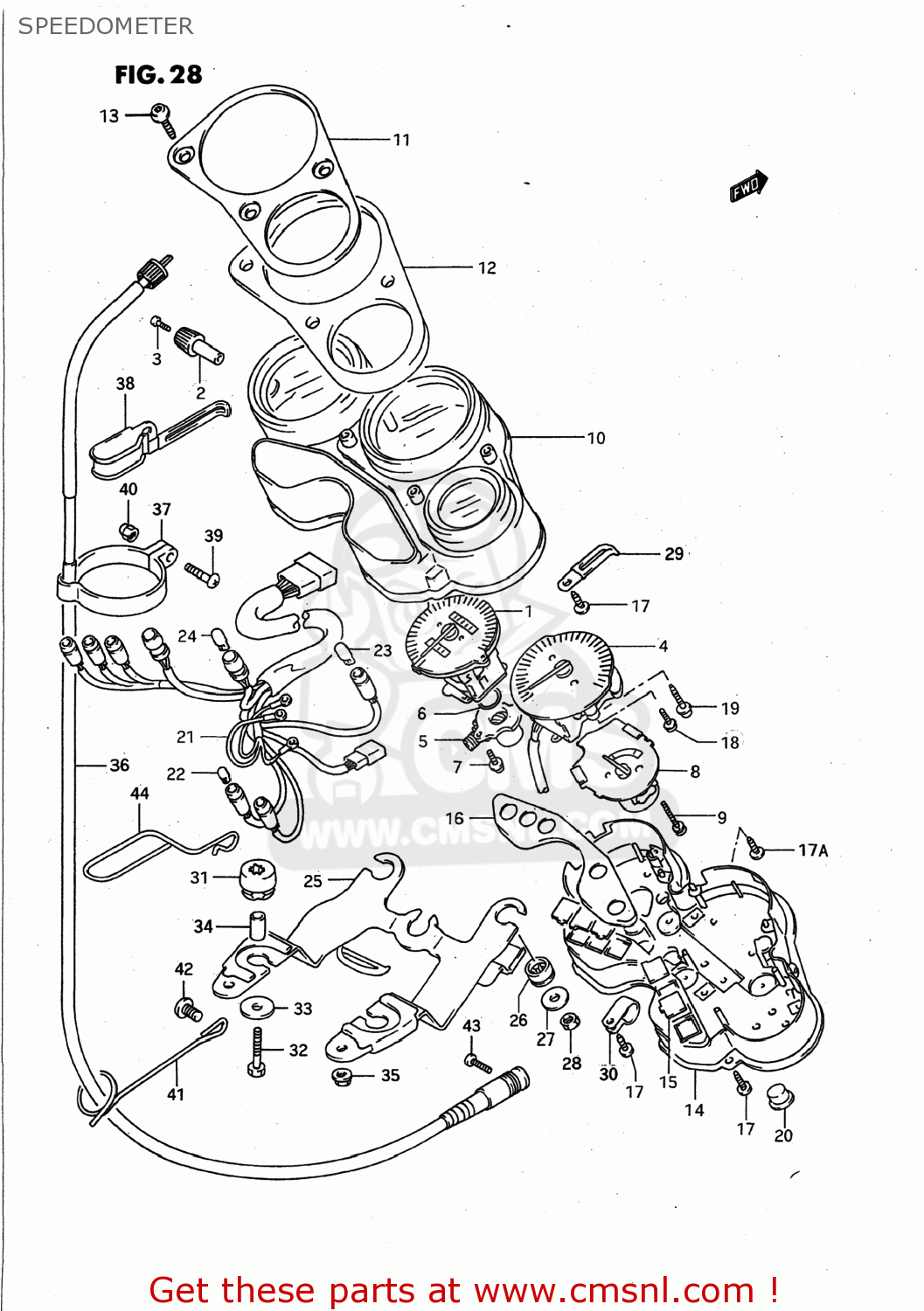 SPEEDOMETER GSXR750W 1994 (R) USA (E03)