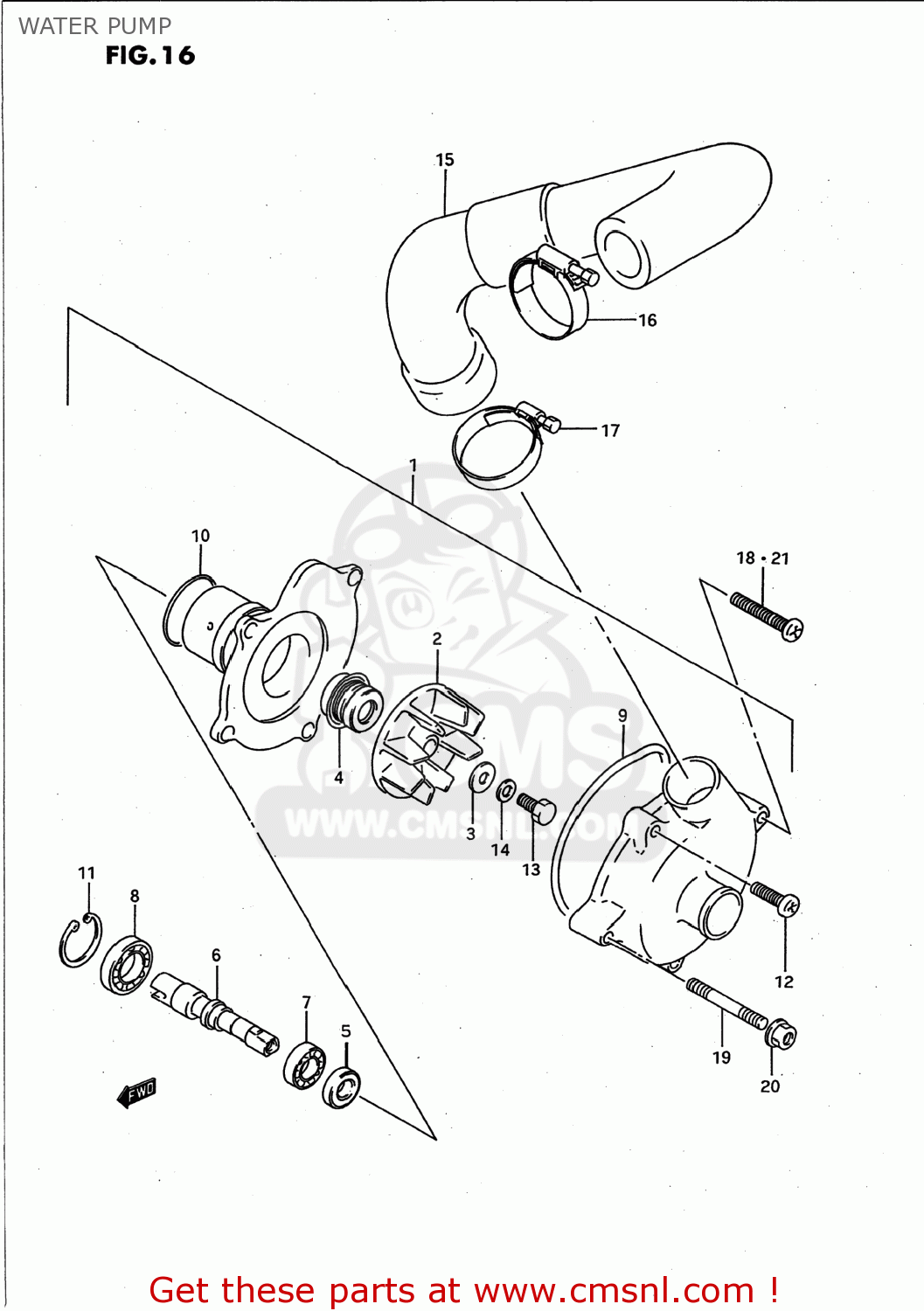 WATER PUMP GSXR750W 1994 (R) USA (E03)