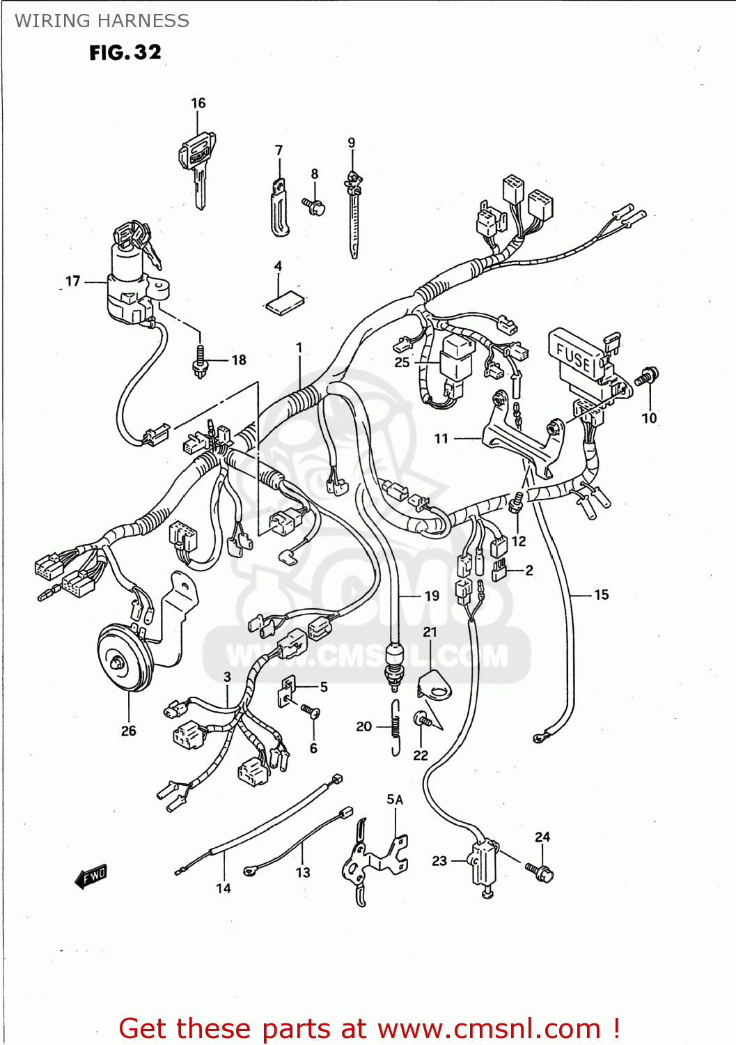 WIRING HARNESS GSXR750W 1994 (R) USA (E03)