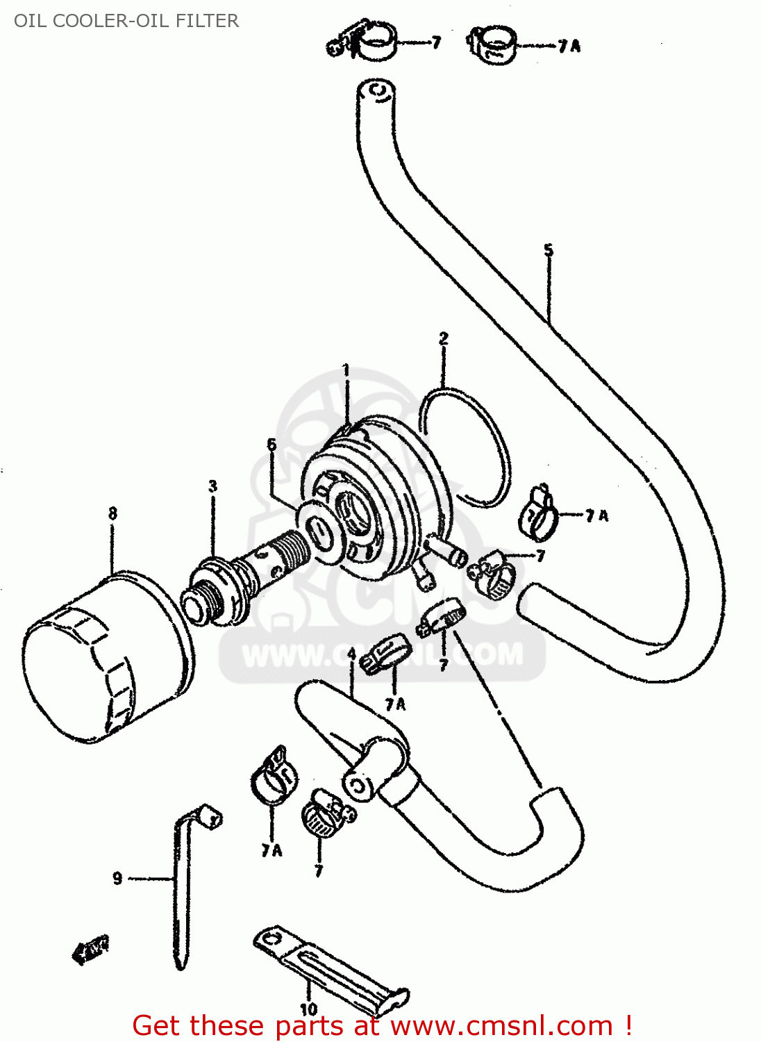 OIL COOLER-OIL FILTER GSXR750W 1995 (S) (E02 E04 E18 E22 E24 E25 E34 E37 E39)