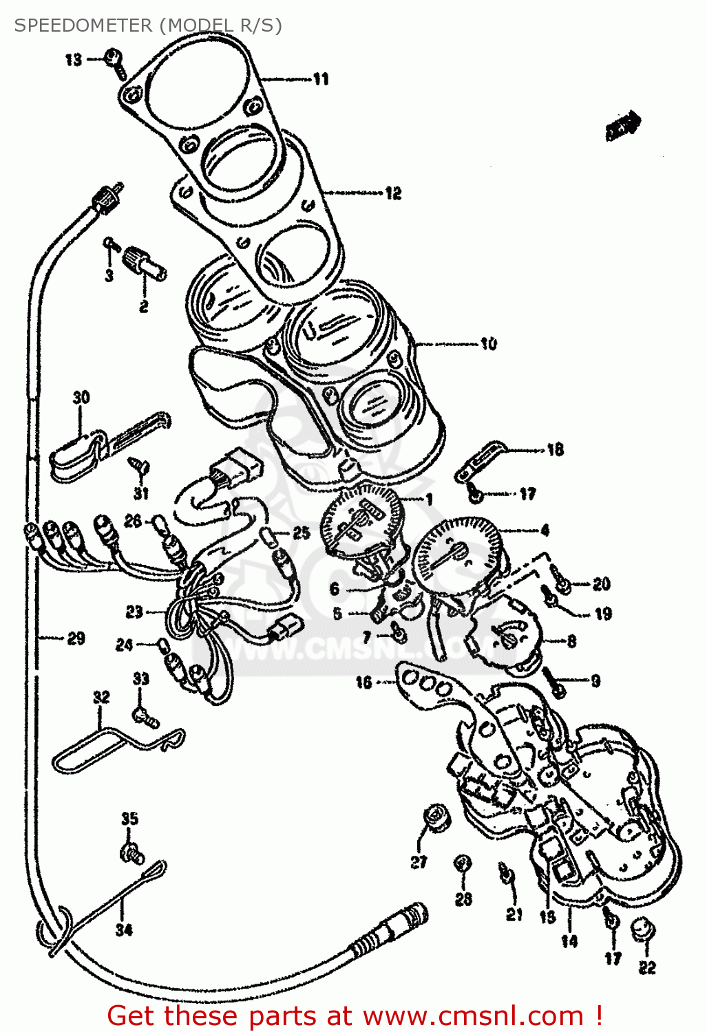 SPEEDOMETER (MODEL R/S) GSXR750W 1995 (S) (E02 E04 E18 E22 E24 E25 E34 E37 E39)