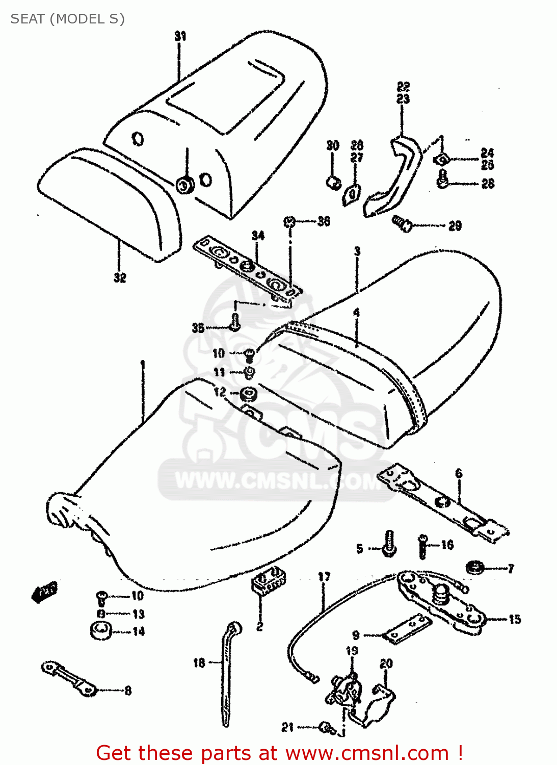 SEAT (MODEL S) GSXR750W 1995 (S) (E02 E04 E18 E22 E24 E25 E34 E37 E39)