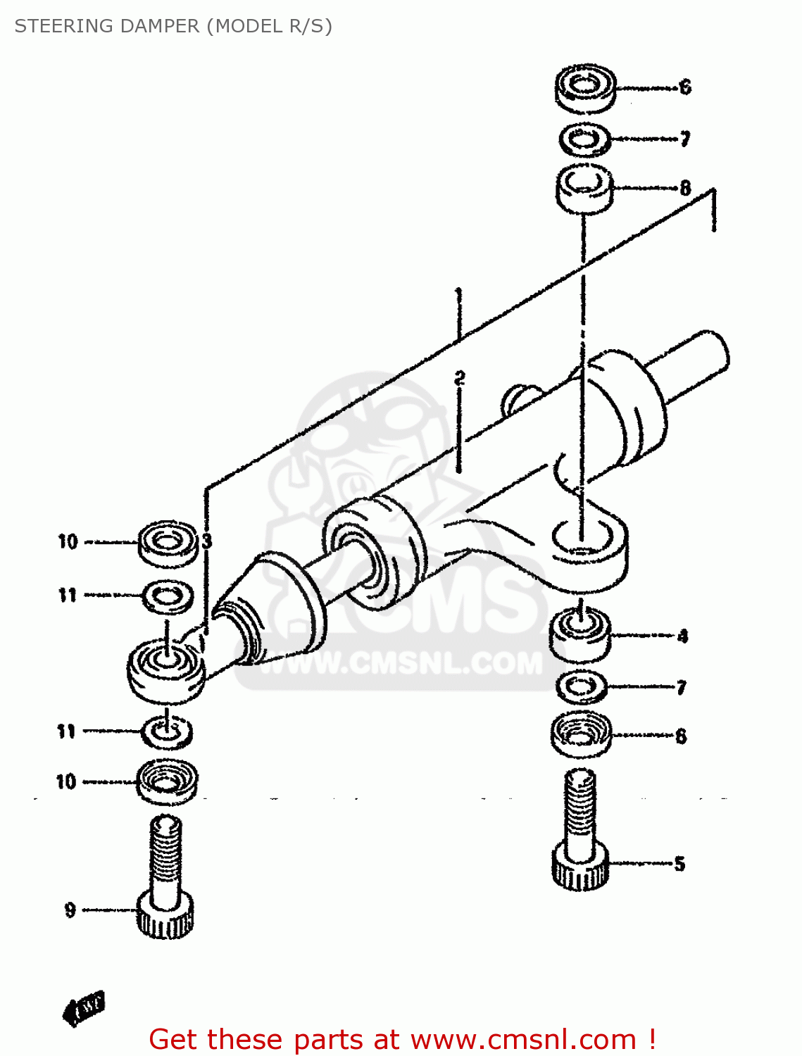 STEERING DAMPER (MODEL R/S) GSXR750W 1995 (S) (E02 E04 E18 E22 E24 E25 E34 E37 E39)
