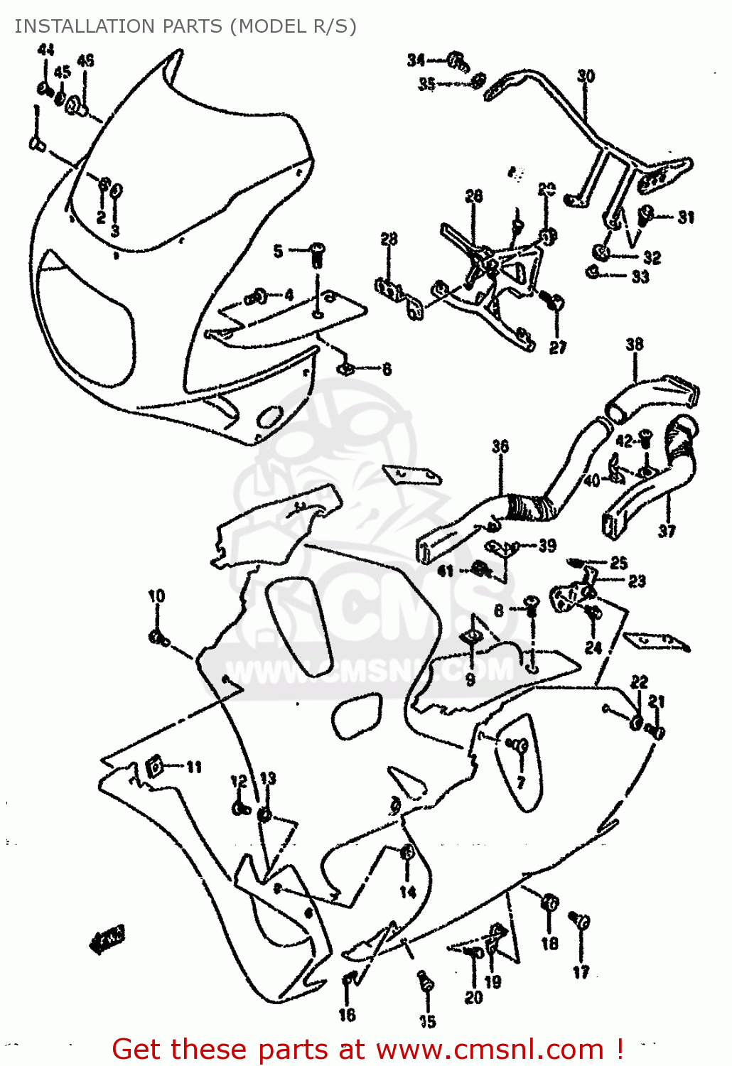 INSTALLATION PARTS (MODEL R/S) GSXR750W 1995 (S) (E02 E04 E18 E22 E24 E25 E34 E37 E39)
