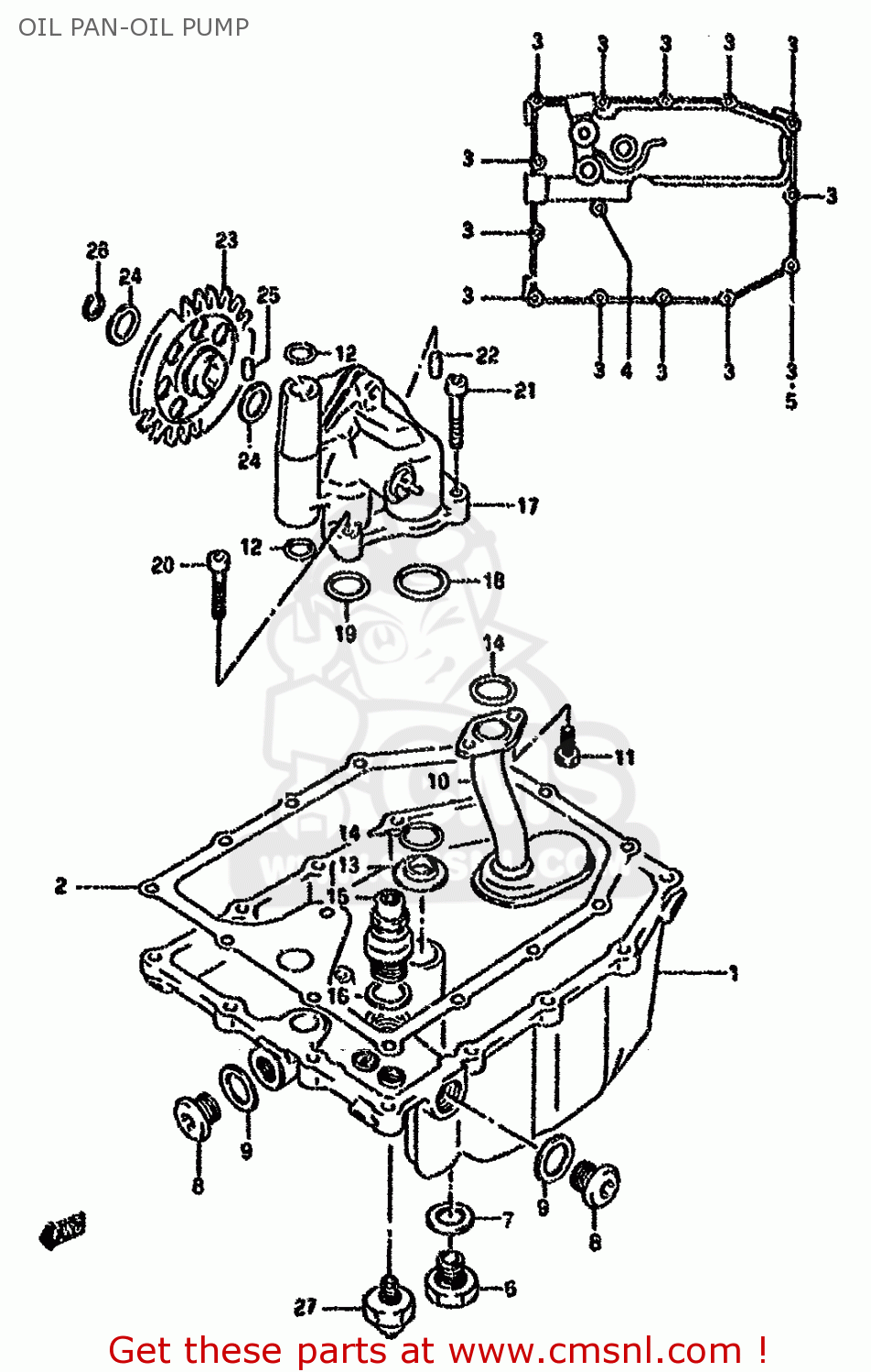 OIL PAN-OIL PUMP GSXR750W 1995 (S) (E02 E04 E18 E22 E24 E25 E34 E37 E39)