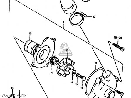 WATER PUMP - GSXR750W 1995 (S) (E02 E04 E18 E22 E24 E25 E34 E37 E39)