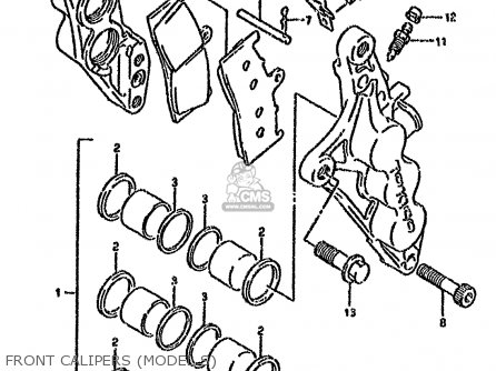 FRONT CALIPERS (MODEL S) - GSXR750W 1995 (S) (E02 E04 E18 E22 E24 E25 E34 E37 E39)
