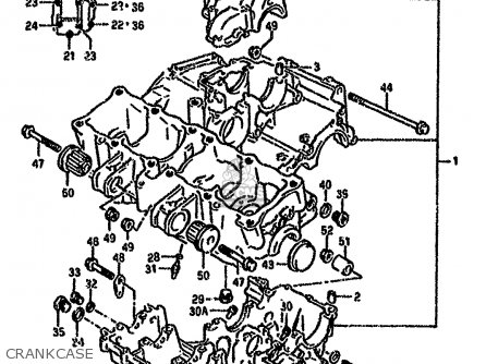 CRANKCASE - GSXR750W 1995 (S) (E02 E04 E18 E22 E24 E25 E34 E37 E39)