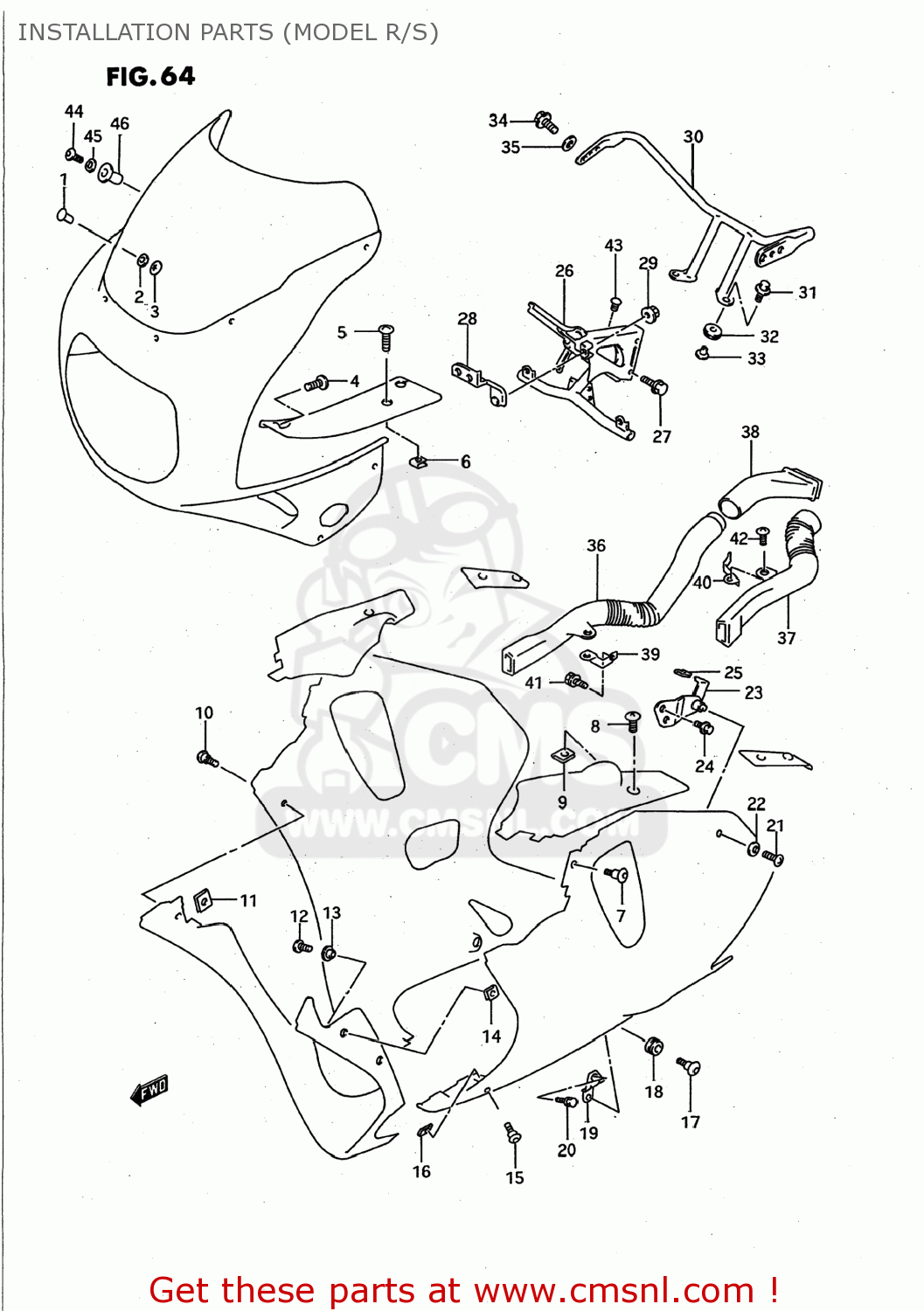 INSTALLATION PARTS (MODEL R/S) GSXR750W 1995 (S) USA (E03)