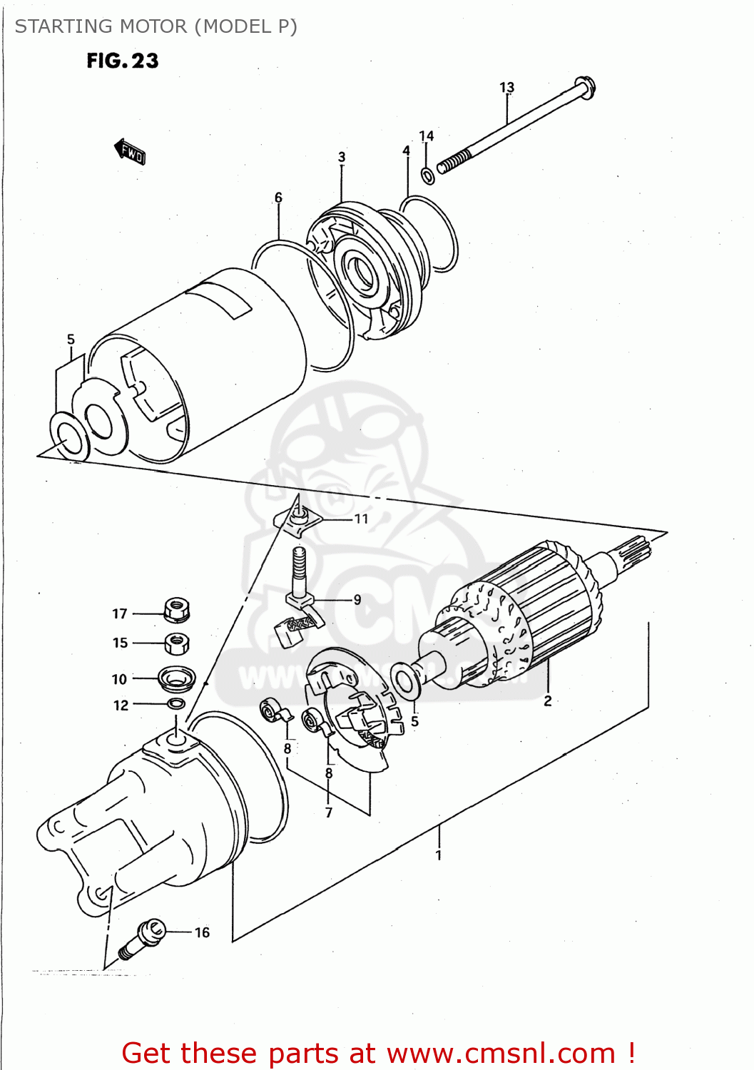 STARTING MOTOR (MODEL P) GSXR750W 1995 (S) USA (E03)